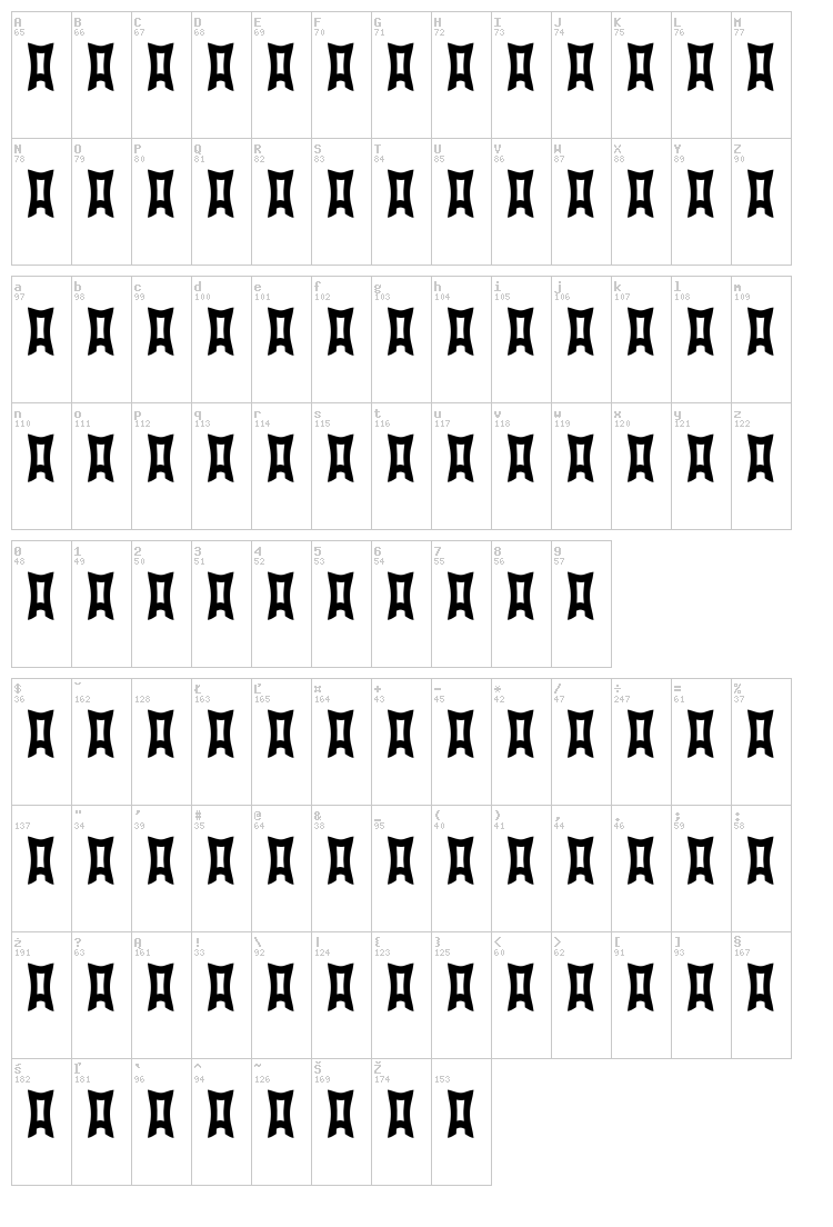 Dadapaw Friends font map